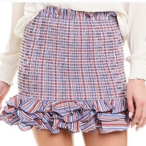 PETERSYN Revolve Marlene Minii Skirt Blue/Red XSmall NWOT Reg $245